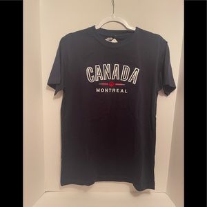 Canada, Montreal T-Shirt, Men’s  Size S, Navy Blue, Short Sleeve, Crew NWT